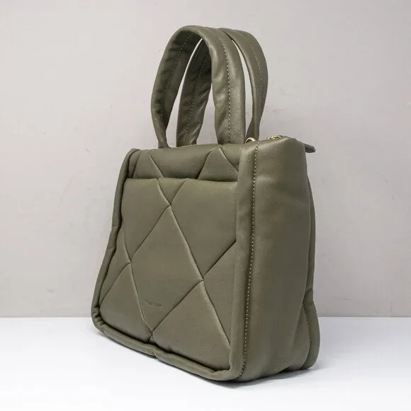 Cole Haan Grand Series Quilted Tote Bag Tea Leaf Green Leather - Picture 7 of 11
